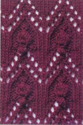 lace knitting stitch pattern bobbles