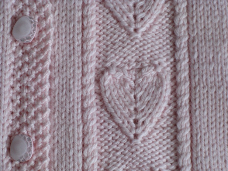 Embossed Heart Knitting Stitch