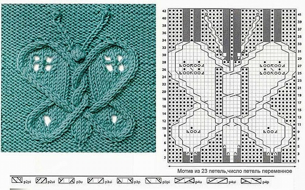 knitted butterfly charts