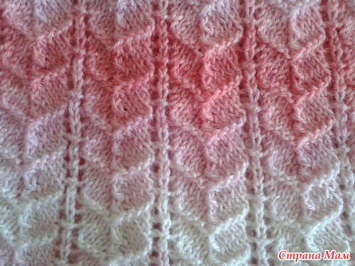 Ribbed hearts knitting stitch