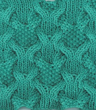 Cable mesh knitting stitch