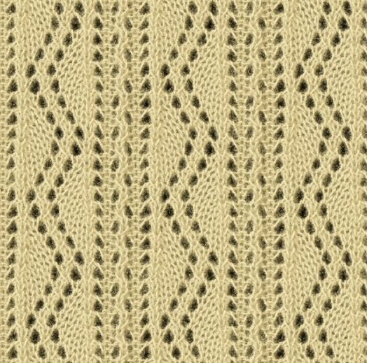 Ornate Vertical Zig Zag Lace Knitting Stitch Pattern