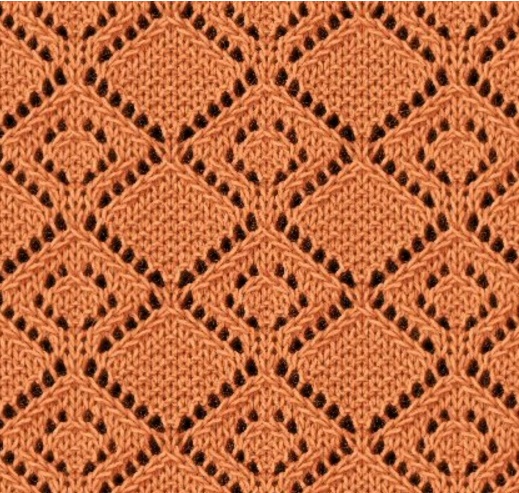 Stacked Diamonds Free Knitting Stitch Pattern
