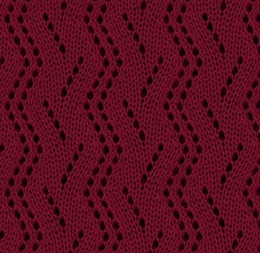 Vertical Zig Zag Lace Knitting Stitch Pattern