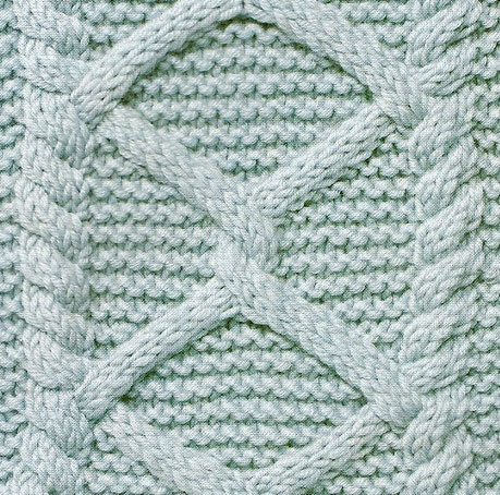 diamonds-and-garter-stitch-cabled-knitting