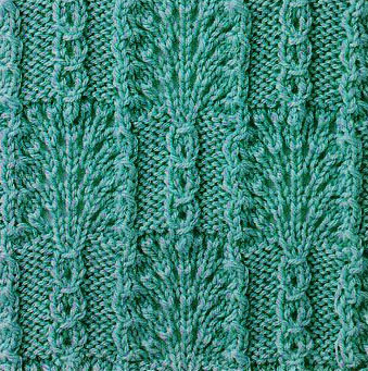 Fans and Slip Stitch Combo Knitting Stitch