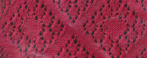 Eyelet Large Diamonds Lace Knitting Stitch
