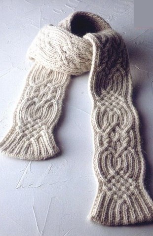 Ribbed Celtic Cable Scarf