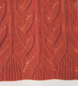 Leafy Lace Knit Stitch with Edge