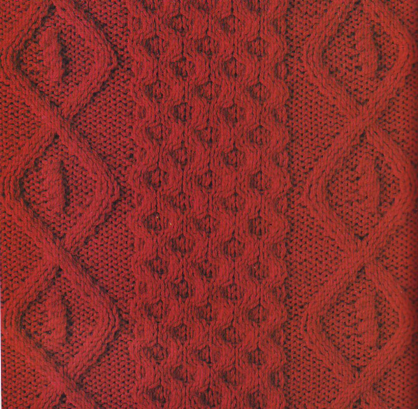 Diamond and Honeycomb Knitting Stitch Panel