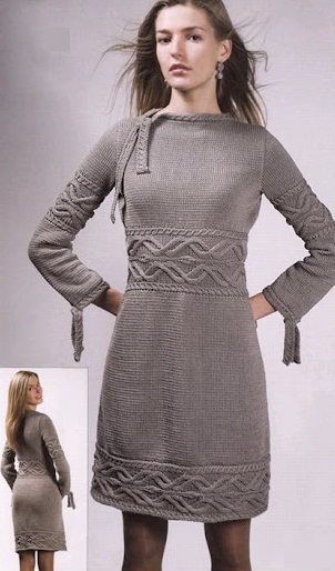 Elegant Cables Dress Knitting Pattern