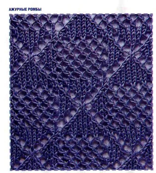 Eyelet Lace Diamond Stitch Free Knitting