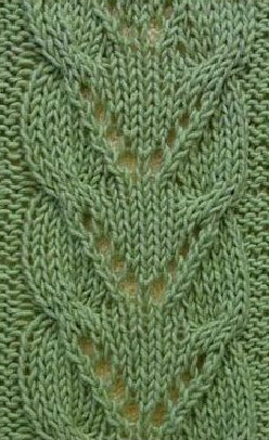 V's in Brackets Lace Panel Stitch Free Knit
