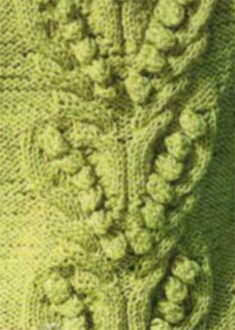 Bobble in a V Shape Knitting Stitch Panel