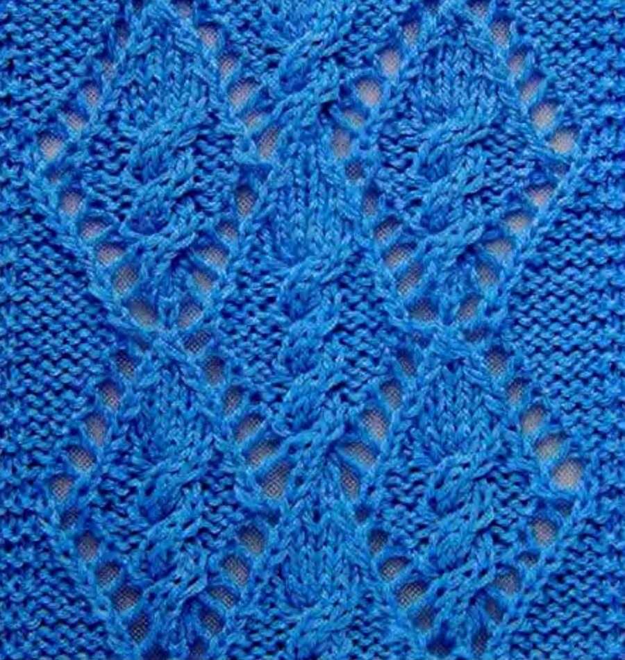 Cable Within a Diamond Lace Knitting Stitch