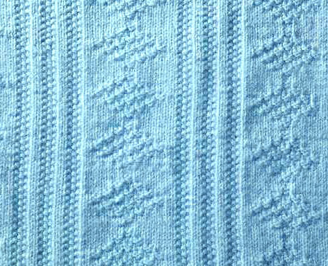 Diamonds and Vertical Lines Textured Knit Stitch