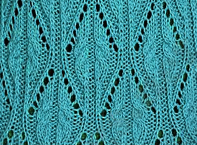 Leaf Style Cable and Lace Knitting Stitch