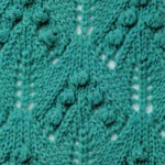 Lace and Bobble Arrow Knitting Stitch