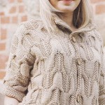 Cable moss stockinette stitch