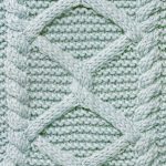 Diamonds and garter stitch cabled knitting