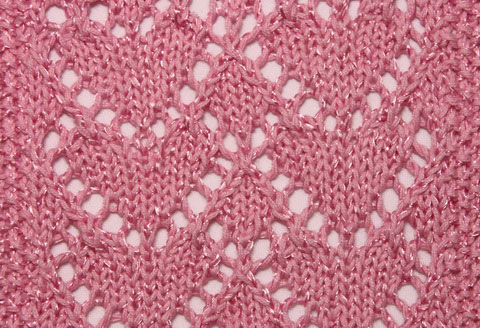 Heart lace knit stitch - Knitting Kingdom