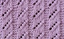 Diagonal Lace Columns Knit Stitch