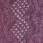 Lace Diamond Surrounded by Cables Knit Stitch