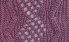 Lace Diamond Surrounded by Cables Knit Stitch