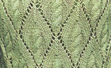 Lace Diamond with Cable Inside Knitting Stitch