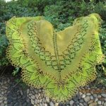 Lace Shawl with Large Leaf Edge Pattern