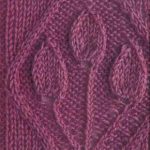 Three Leaves in a Diamond Panel Knitting Stitch