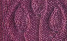 Three Leaves in a Diamond Panel Knitting Stitch