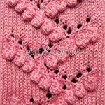 Bobble and lace knitting stitch