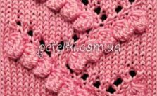 Bobble and lace knitting stitch