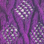 Diamond lace and cables knitting stitch