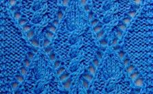 Cable Within a Diamond Lace Knitting Stitch