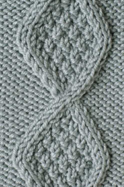 Free Knitting Stitch Textured Diamond Cable Panel