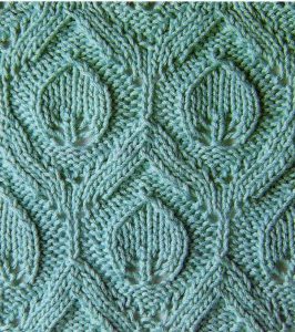 Lace Leaf in Embossed Diamond Knitting Stitch