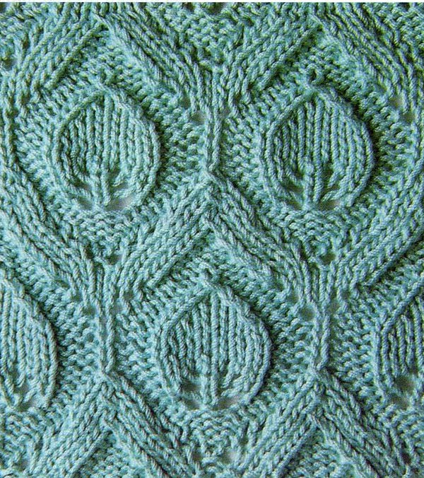 Lace Leaf in Embossed Diamond Knitting Stitch