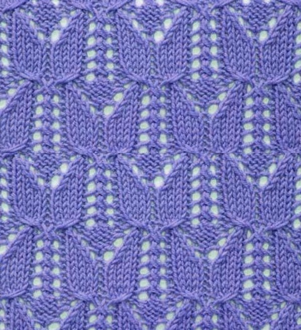 Free Tulip Lace Knitting Stitch