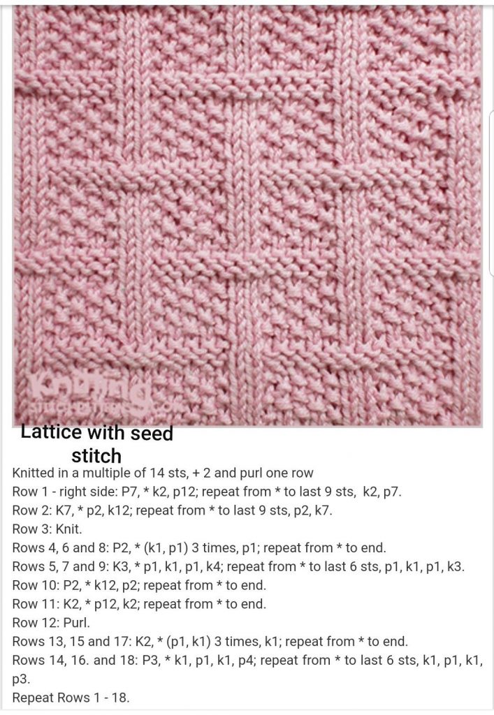 Lattice with Seed Stitch Free Knitting Pattern