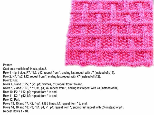 Lattice and Moss Free Knitting Stitch