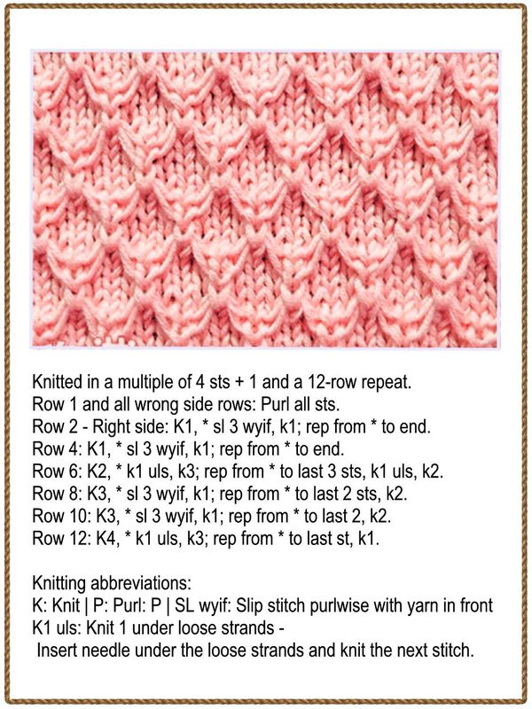 Free Knitting Stitch for a Slip Stitch Diamond - Knitting Kingdom