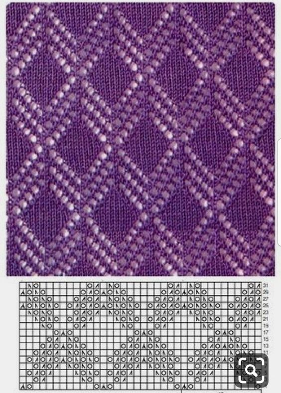 Free Lace Diamond Knitting Stitch Chart