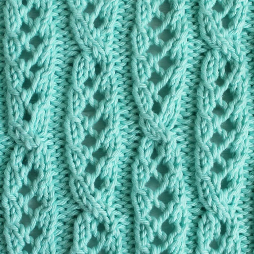 Free Knit Stitch for Eyelet Ribbons