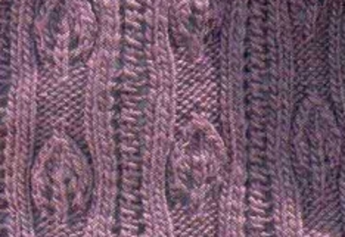 Lace Leaf and Eyelet Vertical Pattern Knit Stitch