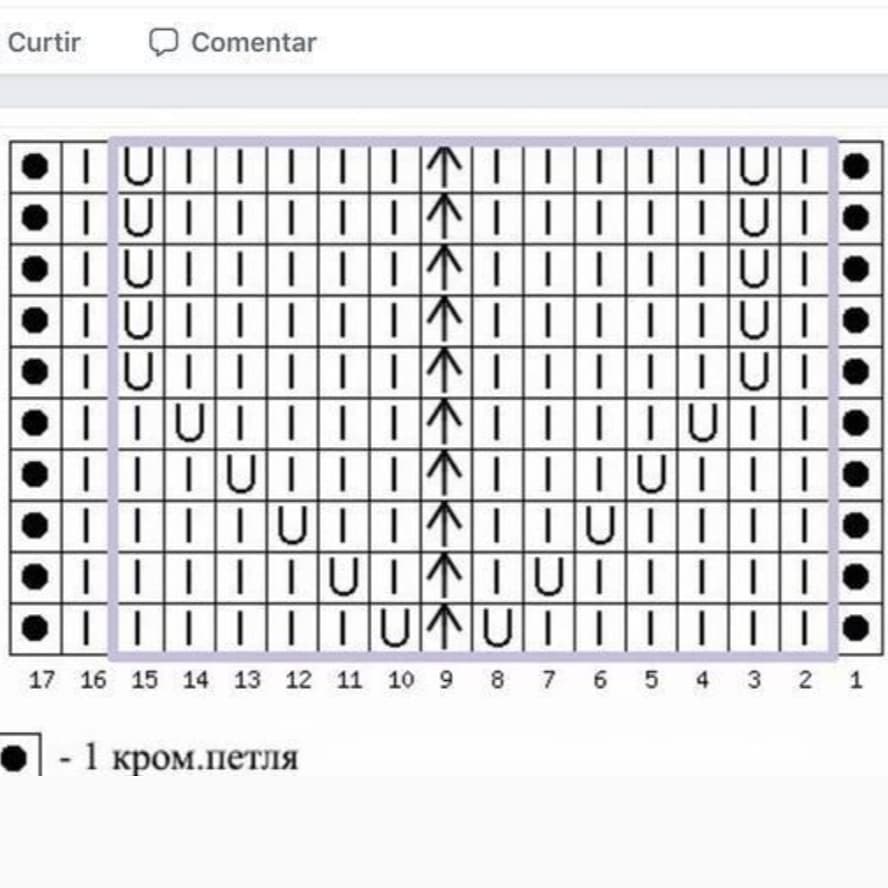 Lace stitch free chart with chevron leaf