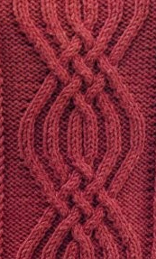 Triple Braided Diamond Cable Knitting Stitch