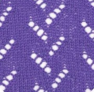 Vertical zig zag lace knitting stitch