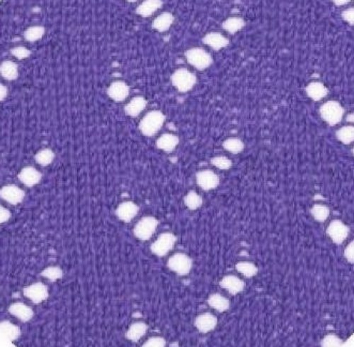 Vertical zig zag lace knitting stitch